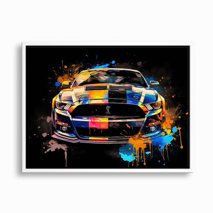 Shelby Mustang Color Rush Wall Art – Pop Art Muscle Car Canvas Print Cars