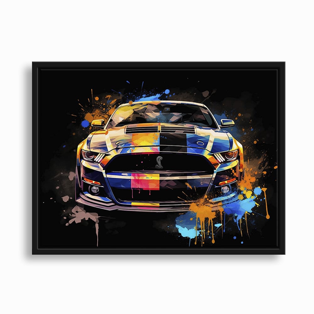 Shelby Mustang Color Rush Wall Art – Pop Art Muscle Car Canvas Print Cars