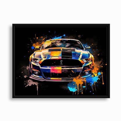Shelby Mustang Color Rush Wall Art – Pop Art Muscle Car Canvas Print Cars