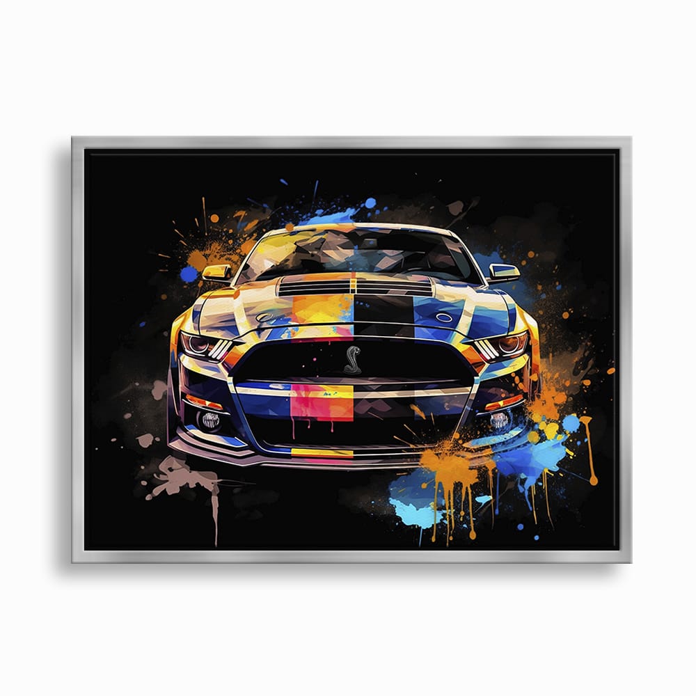Shelby Mustang Color Rush Wall Art – Pop Art Muscle Car Canvas Print Cars