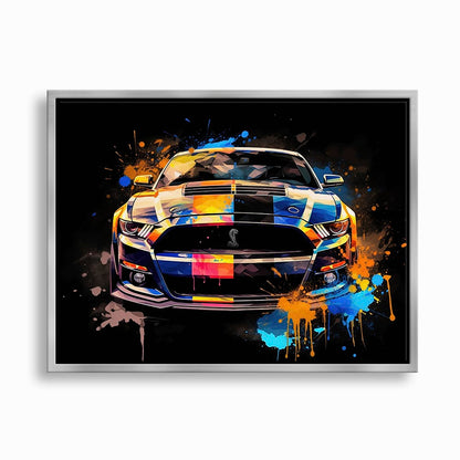 Shelby Mustang Color Rush Wall Art – Pop Art Muscle Car Canvas Print Cars