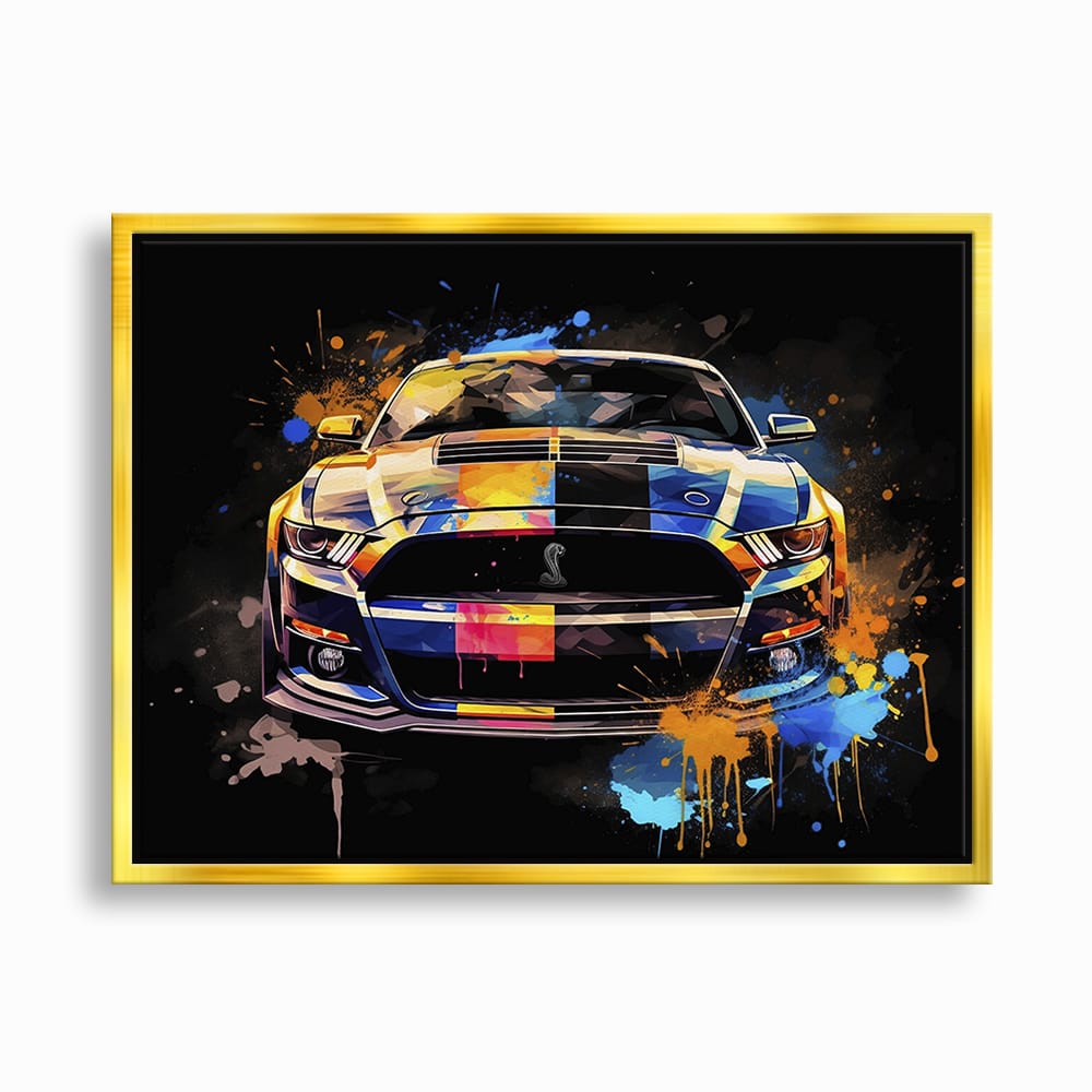 Shelby Mustang Color Rush Wall Art – Pop Art Muscle Car Canvas Print Cars