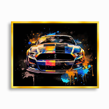 Shelby Mustang Color Rush Wall Art – Pop Art Muscle Car Canvas Print Cars