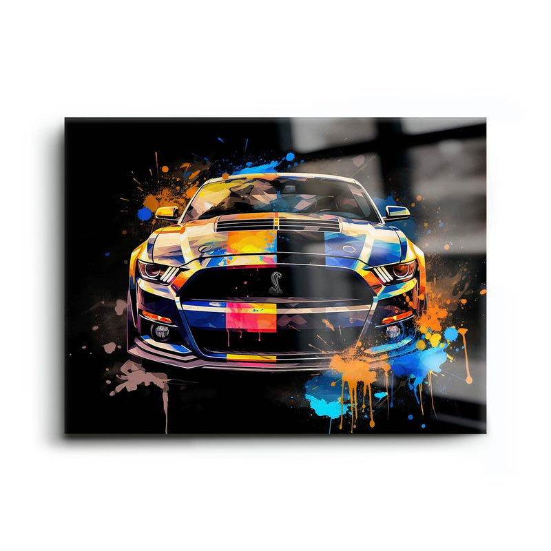 Shelby Mustang Color Rush Wall Art – Pop Art Muscle Car Canvas Print Cars