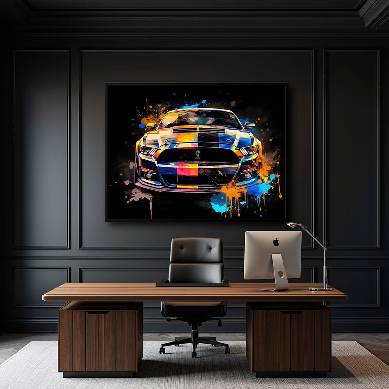 Shelby Mustang Color Rush Wall Art – Pop Art Muscle Car Canvas Print Cars