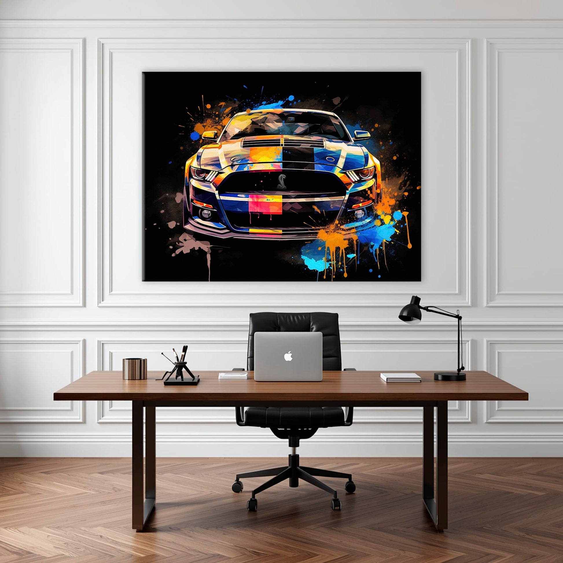 Shelby Mustang Color Rush Wall Art – Pop Art Muscle Car Canvas Print Cars