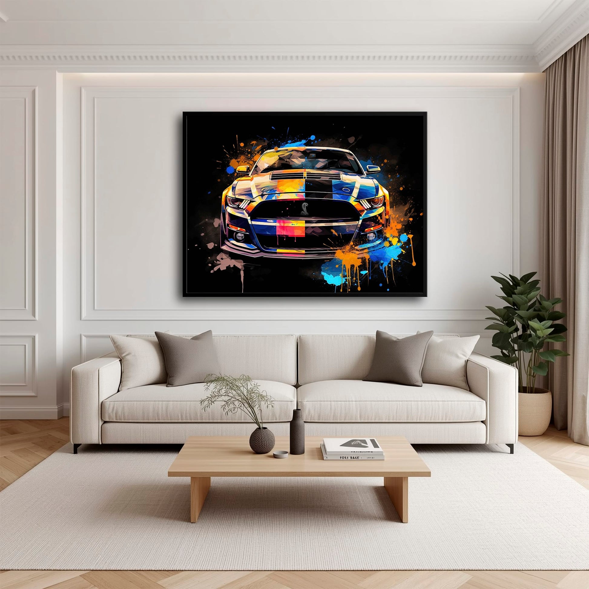 Shelby Mustang Color Rush Wall Art – Pop Art Muscle Car Canvas Print Cars