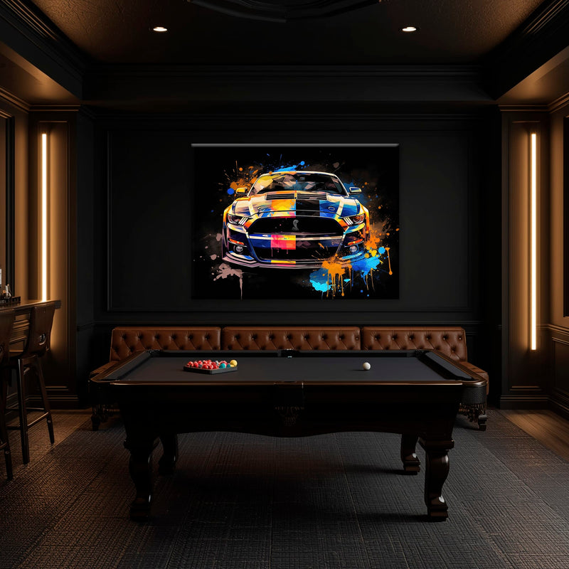 Shelby Mustang Color Rush Wall Art – Pop Art Muscle Car Canvas Print Cars