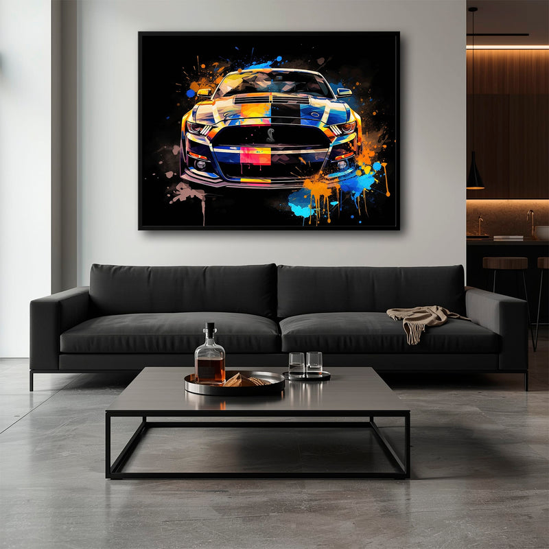 Shelby Mustang Color Rush Wall Art – Pop Art Muscle Car Canvas Print Cars