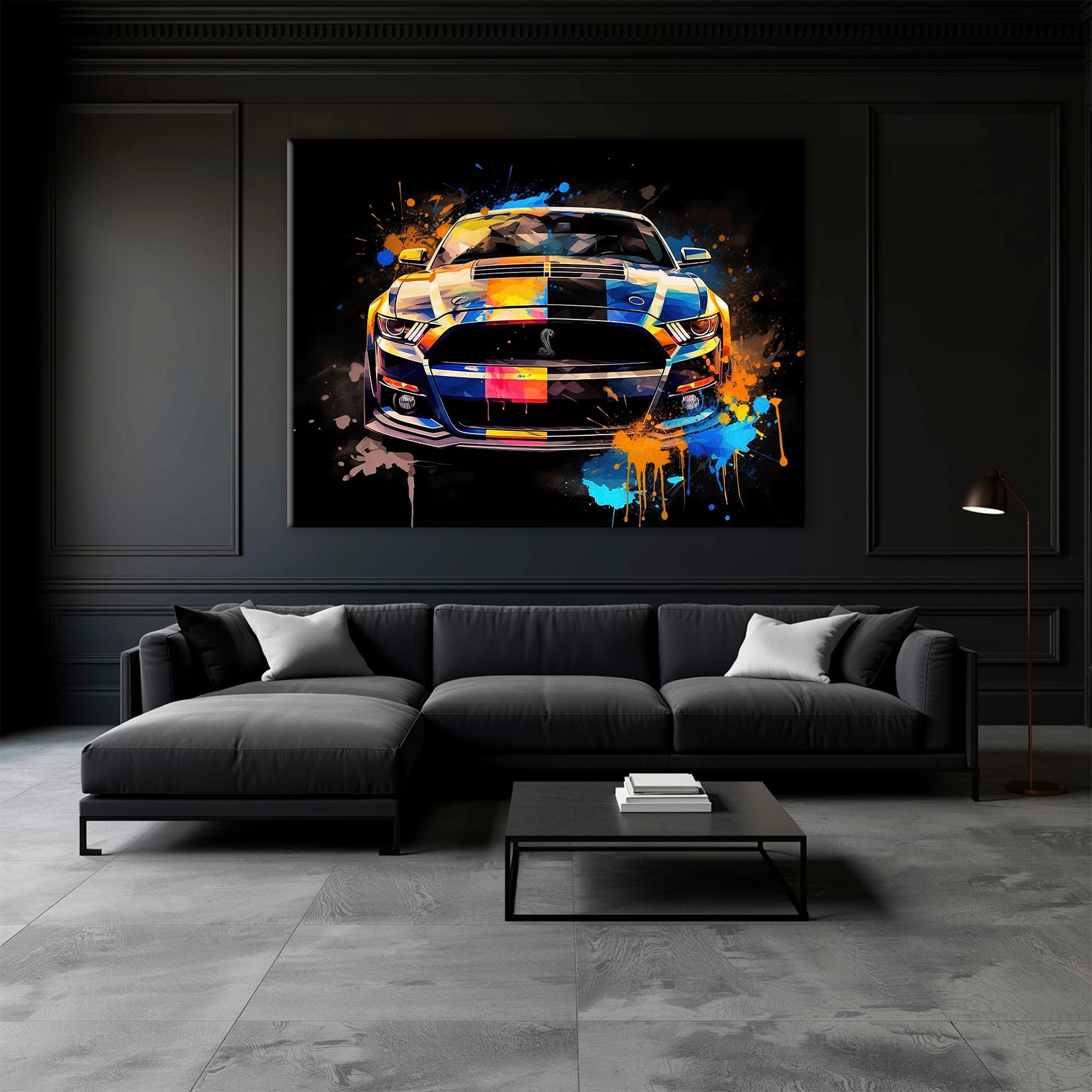 Shelby Mustang Color Rush Wall Art – Pop Art Muscle Car Canvas Print Cars