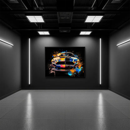 Shelby Mustang Color Rush Wall Art – Pop Art Muscle Car Canvas Print Cars