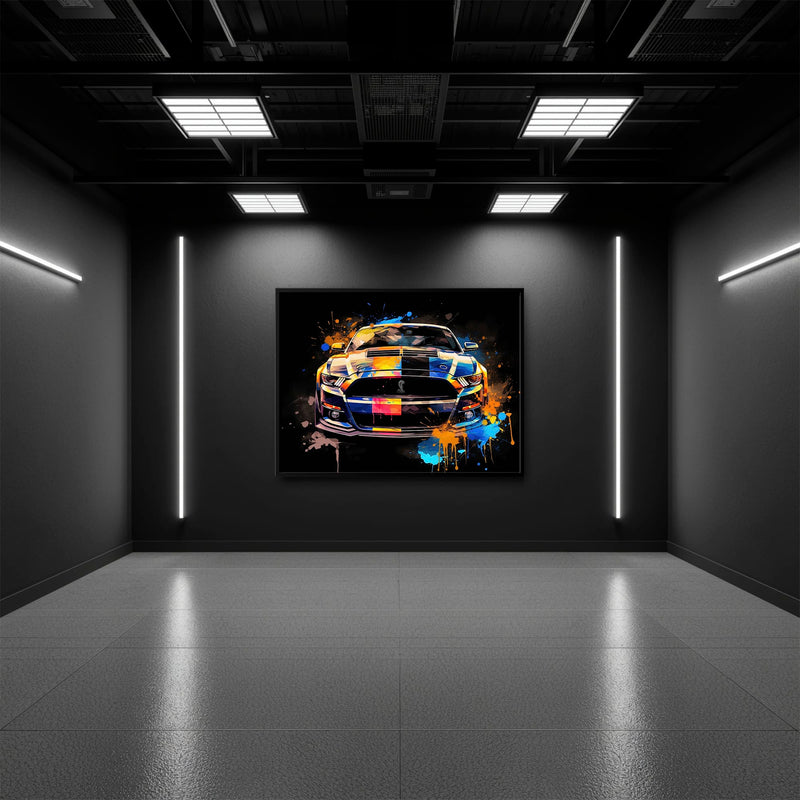 Shelby Mustang Color Rush Wall Art – Pop Art Muscle Car Canvas Print Cars
