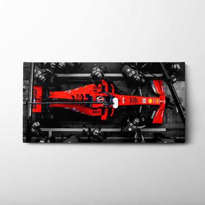Ferrari Scuderia F1 Pit Stop Wall Art | Formula One Room Decor Cars