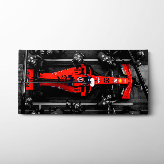 Ferrari Scuderia F1 Pit Stop Wall Art | Formula One Room Decor Cars