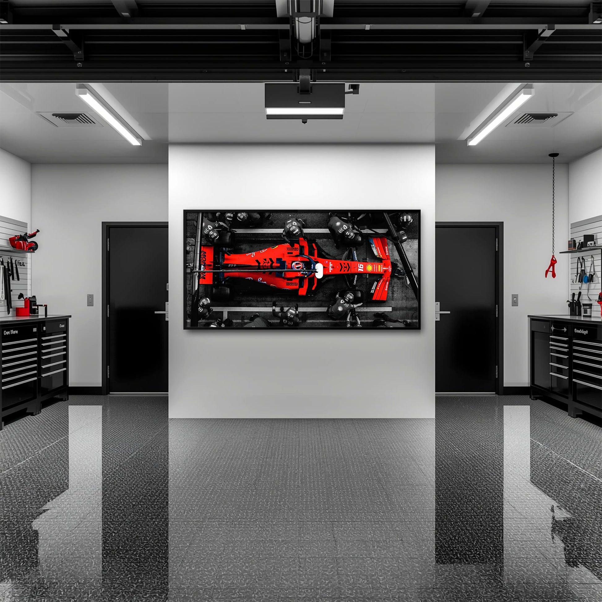 Ferrari Scuderia F1 Pit Stop Wall Art | Formula One Room Decor Cars