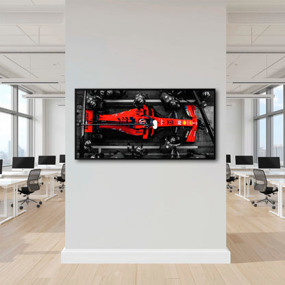 Ferrari Scuderia F1 Pit Stop Wall Art | Formula One Room Decor Cars