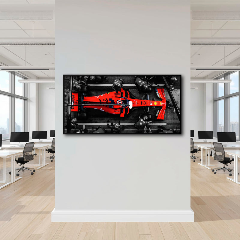 Ferrari Scuderia F1 Pit Stop Wall Art | Formula One Room Decor Cars