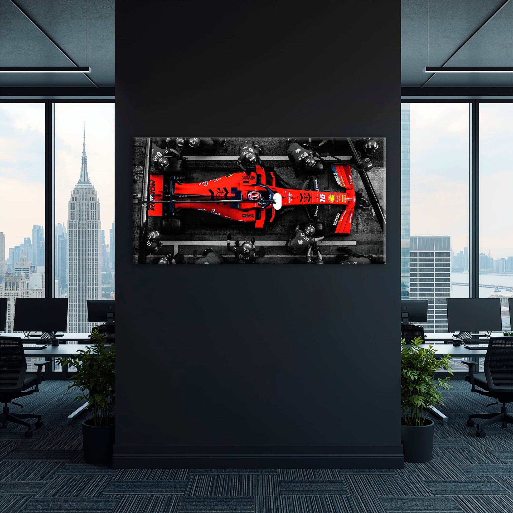 Ferrari Scuderia F1 Pit Stop Wall Art | Formula One Room Decor Cars