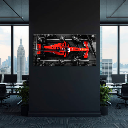 Ferrari Scuderia F1 Pit Stop Wall Art | Formula One Room Decor Cars