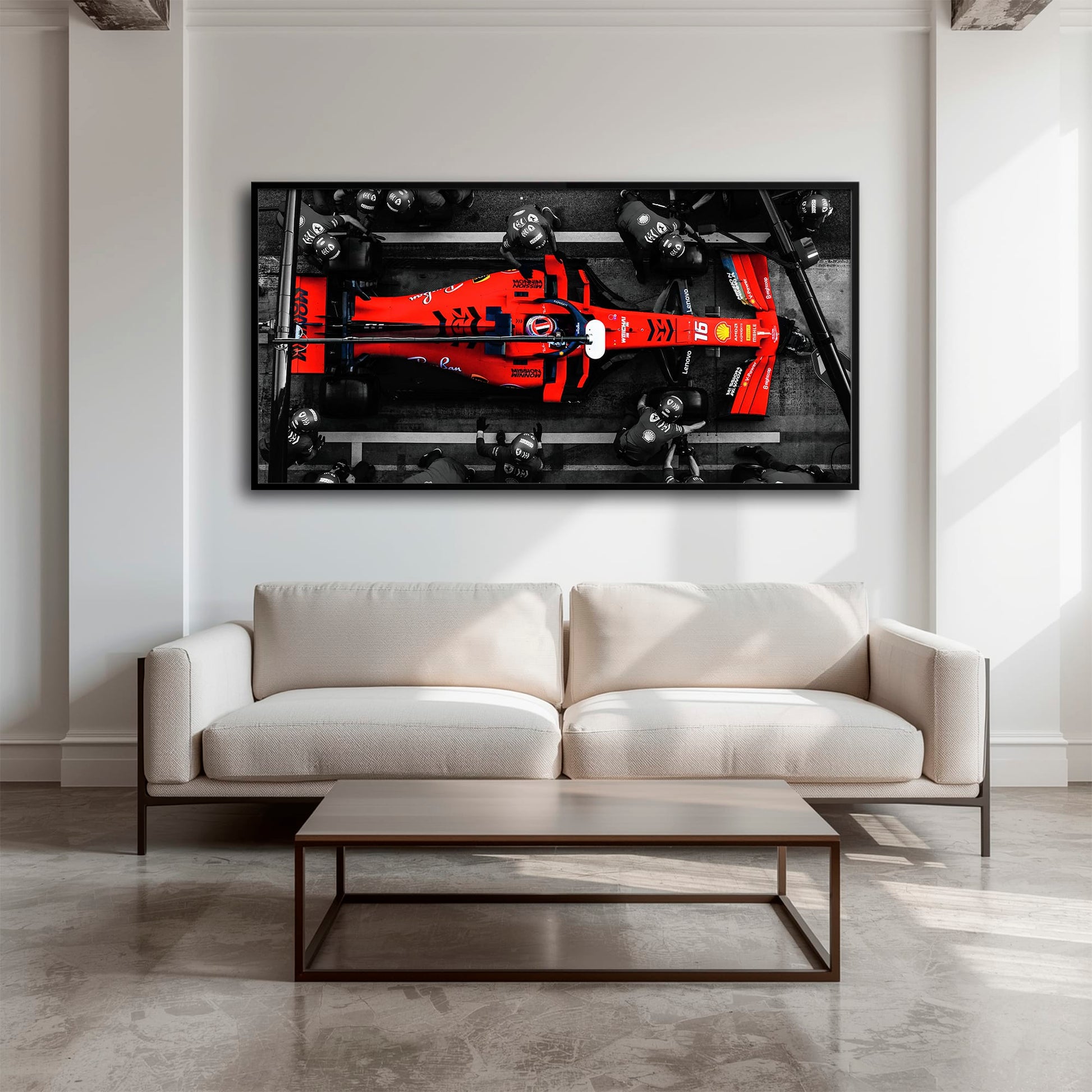 Ferrari Scuderia F1 Pit Stop Wall Art | Formula One Room Decor Cars