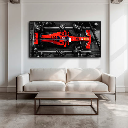 Ferrari Scuderia F1 Pit Stop Wall Art | Formula One Room Decor Cars