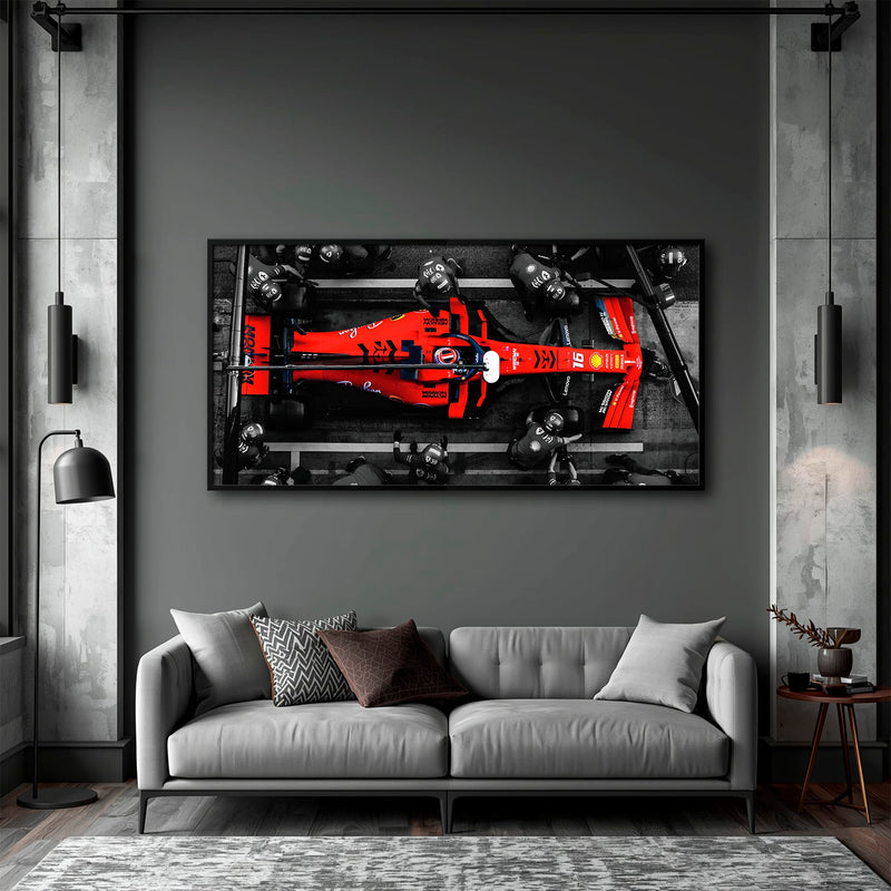 Ferrari Scuderia F1 Pit Stop Wall Art | Formula One Room Decor Cars