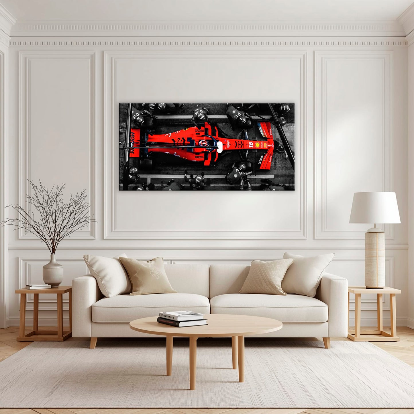 Ferrari Scuderia F1 Pit Stop Wall Art | Formula One Room Decor Cars