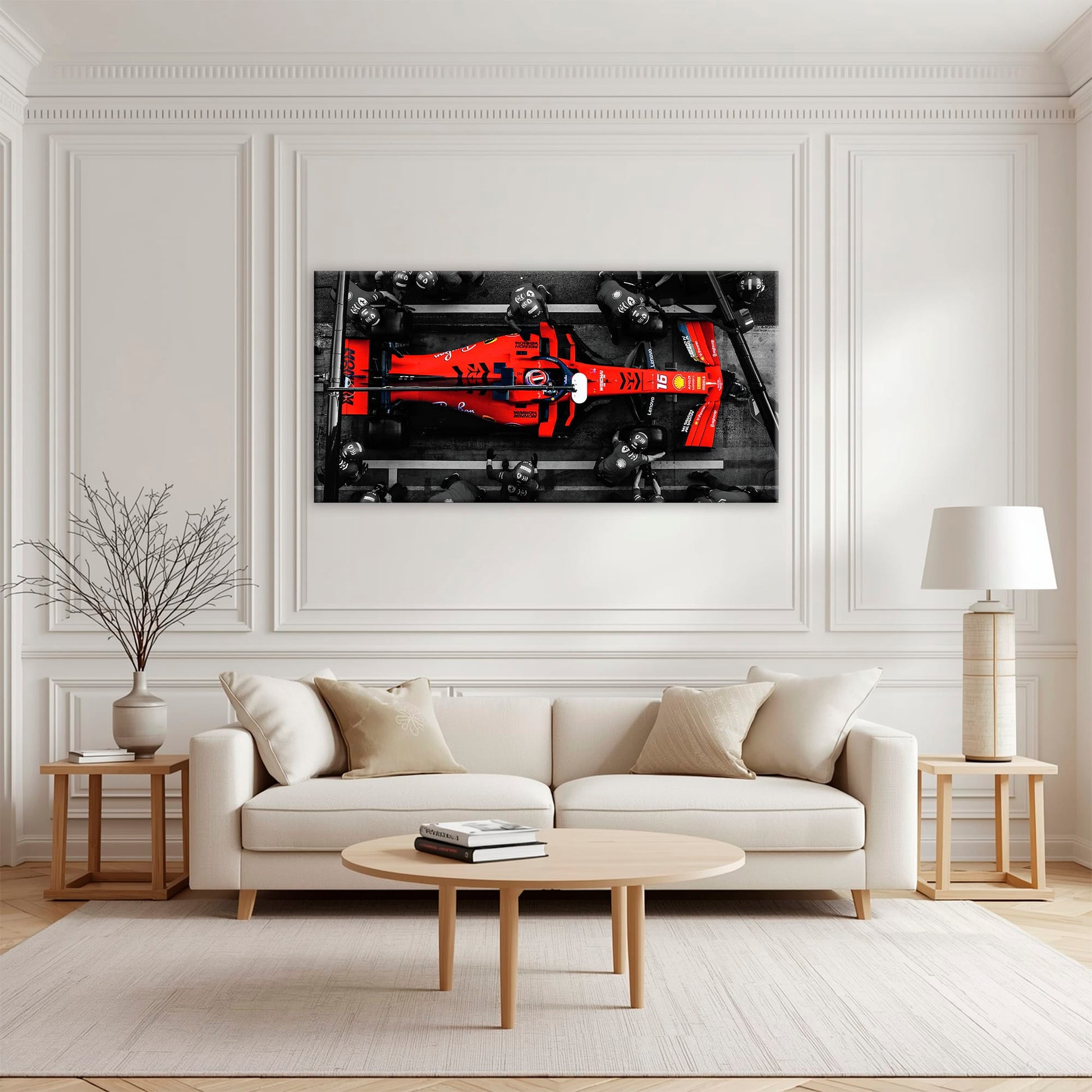Ferrari Scuderia F1 Pit Stop Wall Art | Formula One Room Decor Cars