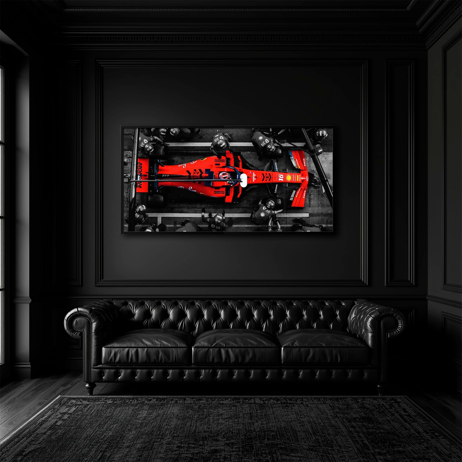 Ferrari Scuderia F1 Pit Stop Wall Art | Formula One Room Decor Cars