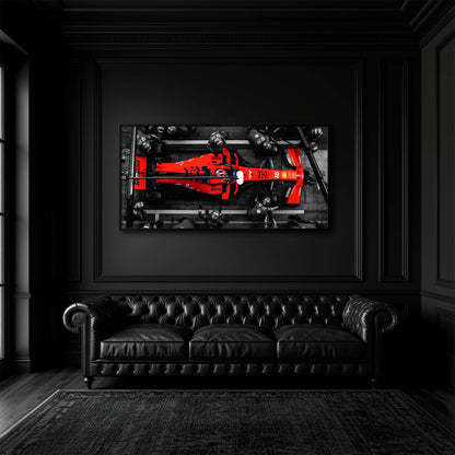 Ferrari Scuderia F1 Pit Stop Wall Art | Formula One Room Decor Cars