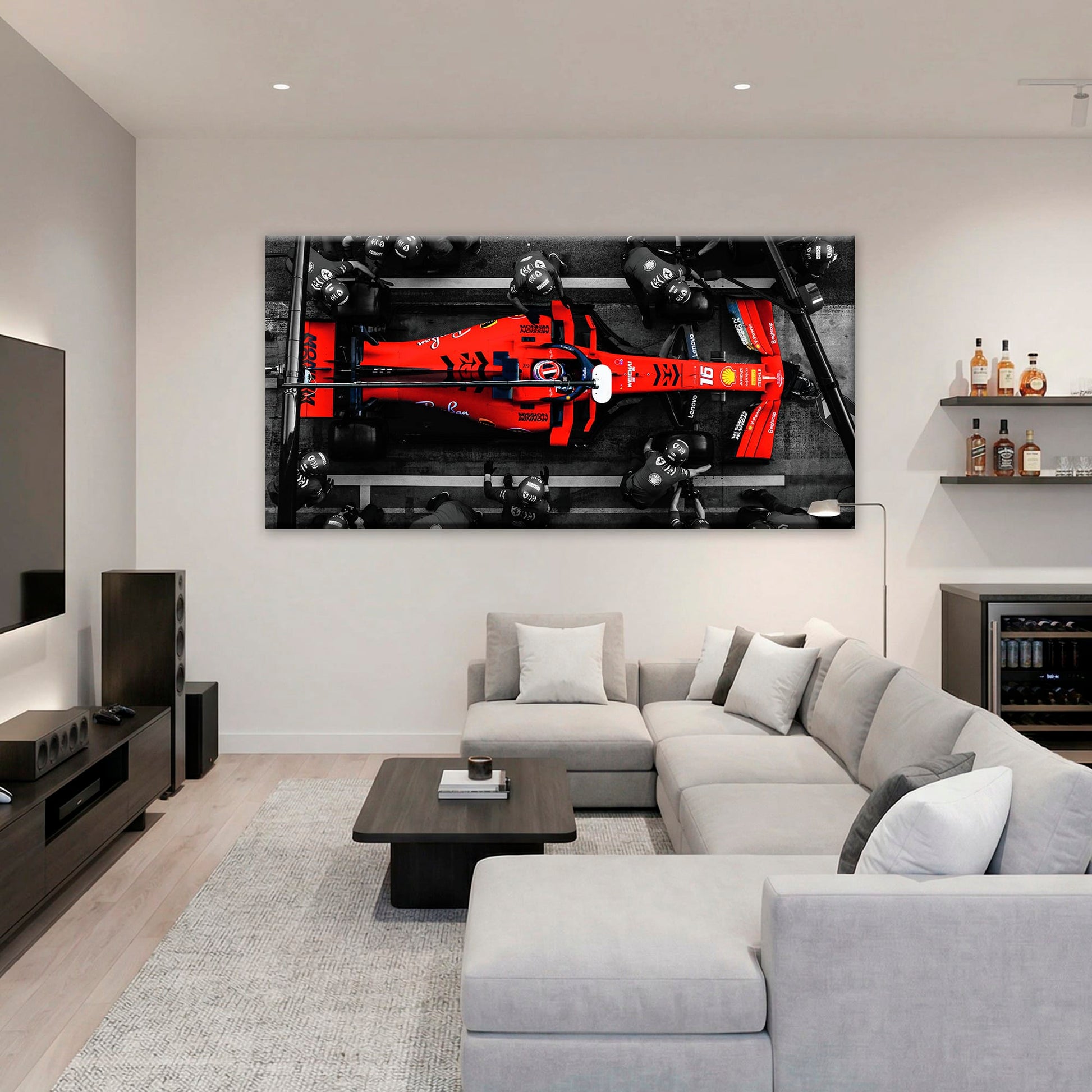 Ferrari Scuderia F1 Pit Stop Wall Art | Formula One Room Decor Cars