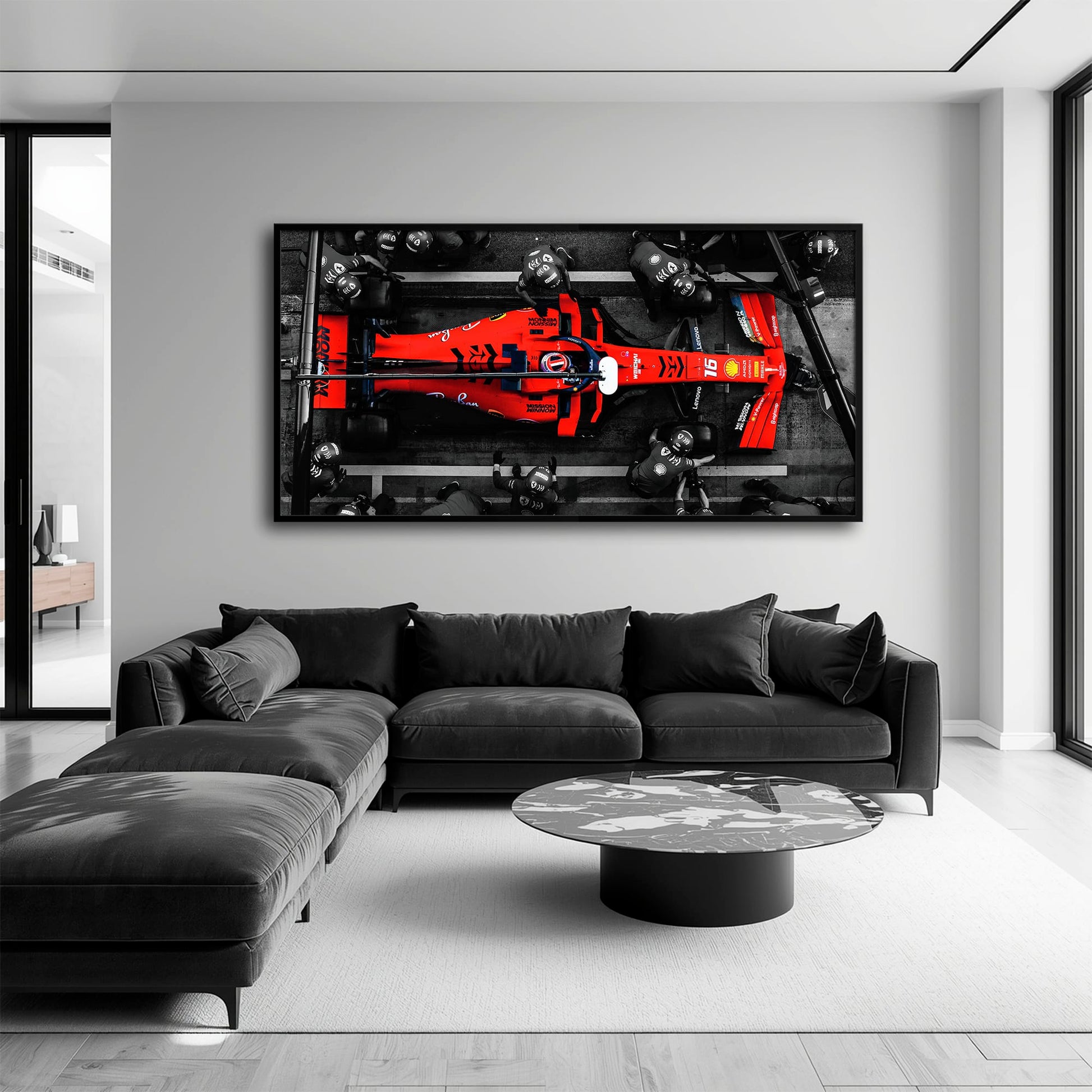 Ferrari Scuderia F1 Pit Stop Wall Art | Formula One Room Decor Cars