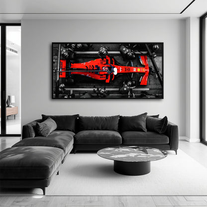 Ferrari Scuderia F1 Pit Stop Wall Art | Formula One Room Decor Cars