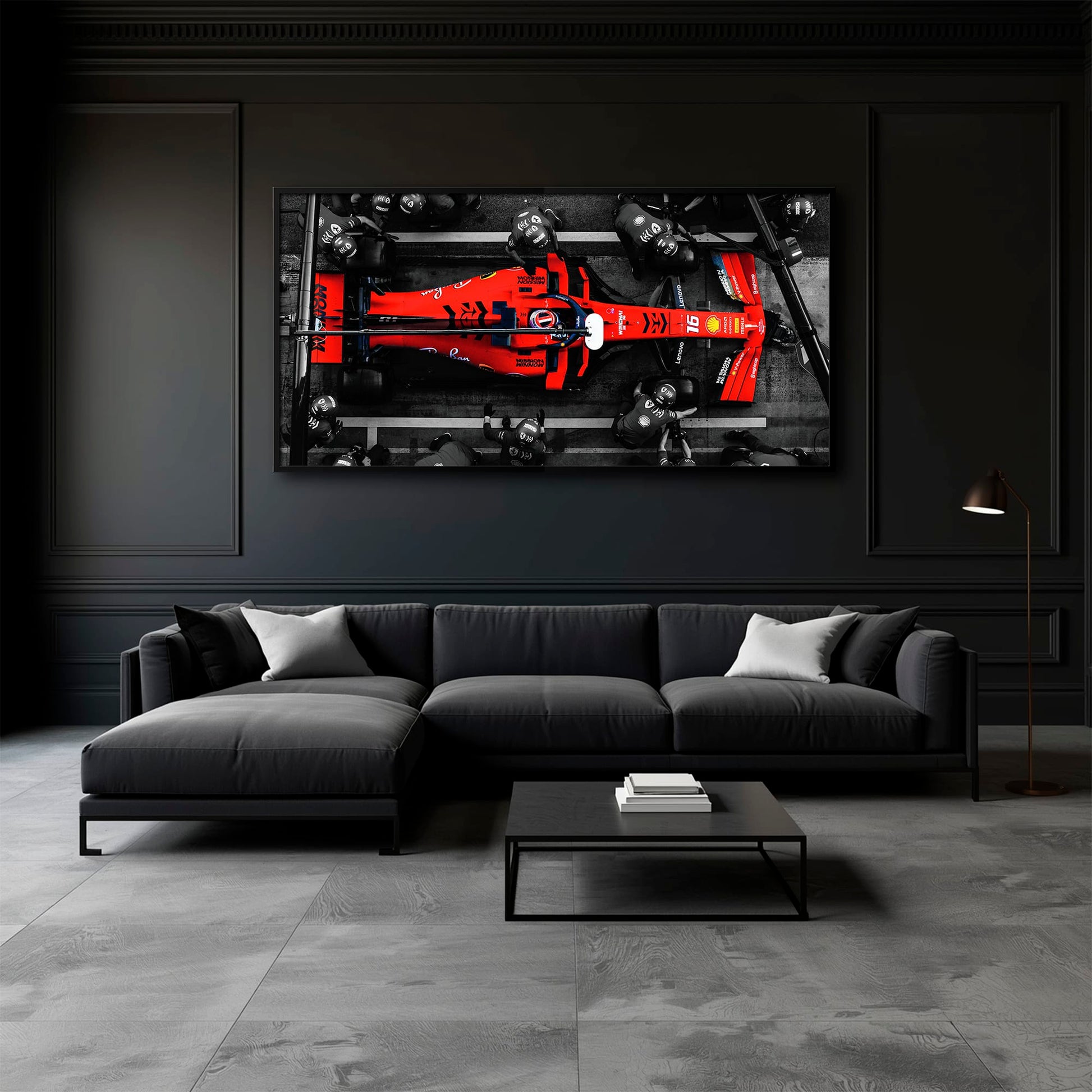 Ferrari Scuderia F1 Pit Stop Wall Art | Formula One Room Decor Cars