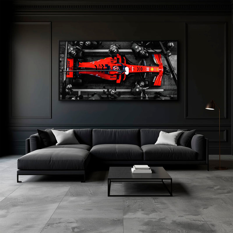 Ferrari Scuderia F1 Pit Stop Wall Art | Formula One Room Decor Cars