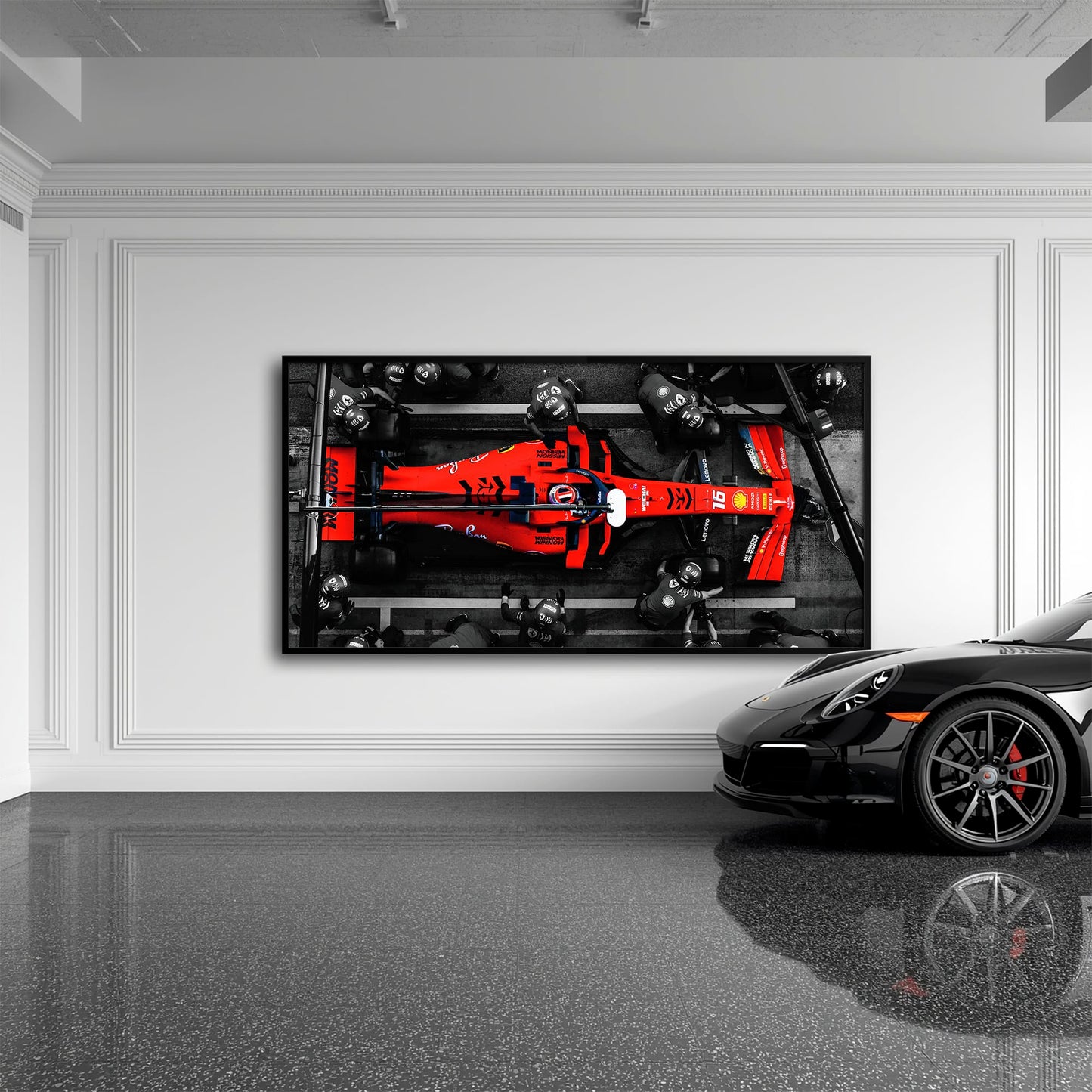 Ferrari Scuderia F1 Pit Stop Wall Art | Formula One Room Decor Cars