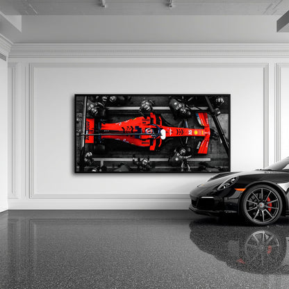 Ferrari Scuderia F1 Pit Stop Wall Art | Formula One Room Decor Cars