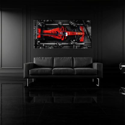 Ferrari Scuderia F1 Pit Stop Wall Art | Formula One Room Decor Cars