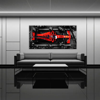 Ferrari Scuderia F1 Pit Stop Wall Art | Formula One Room Decor Cars