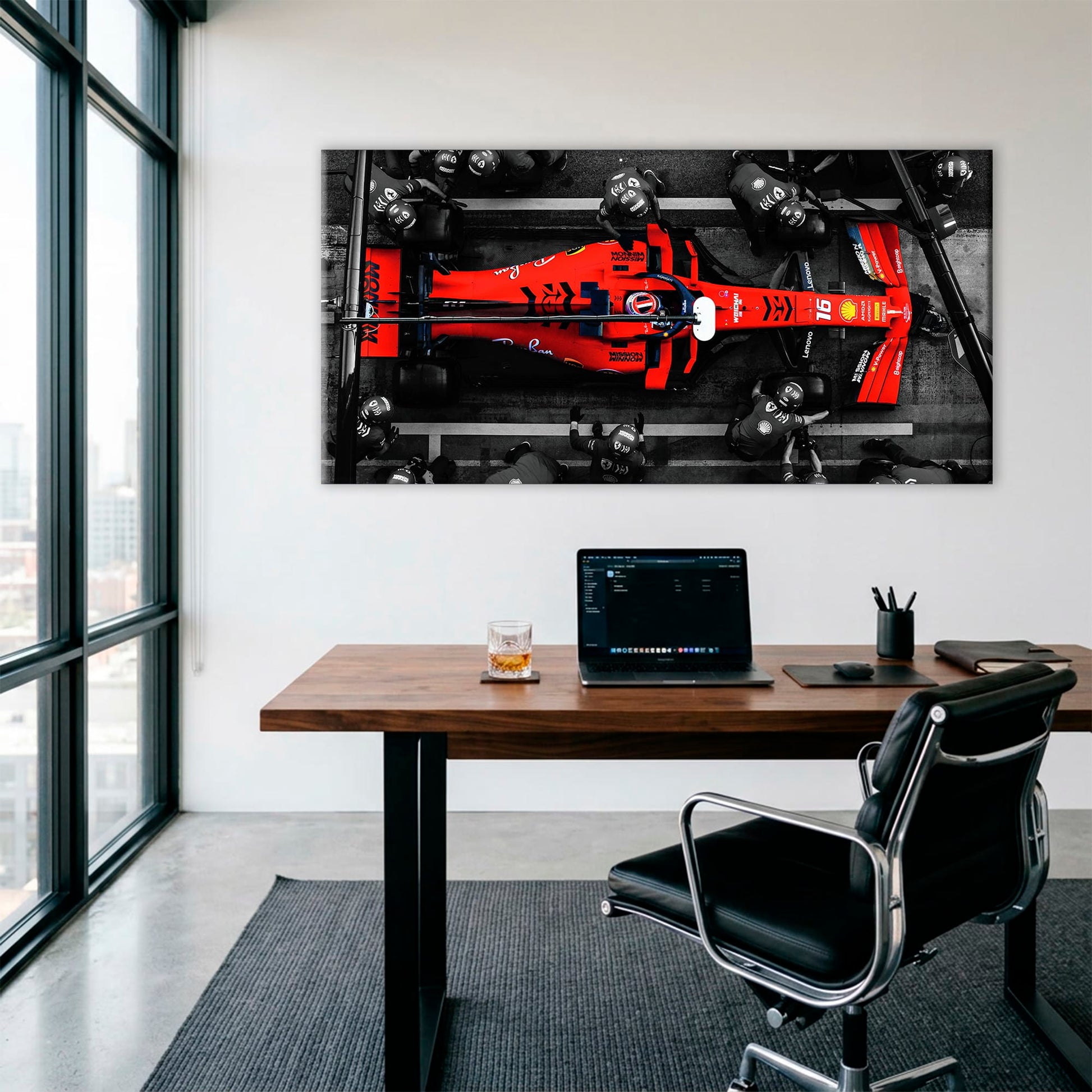 Ferrari Scuderia F1 Pit Stop Wall Art | Formula One Room Decor Cars
