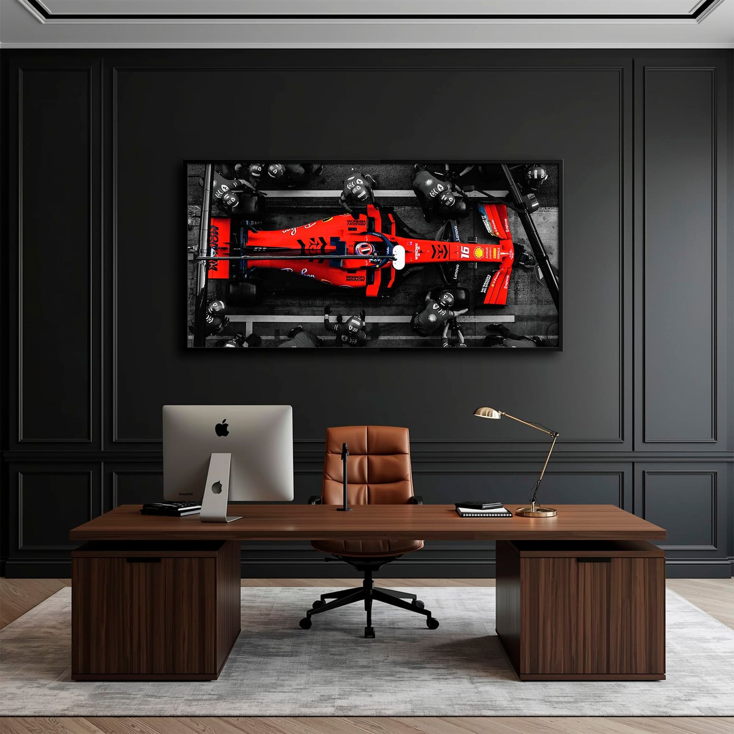 Ferrari Scuderia F1 Pit Stop Wall Art | Formula One Room Decor Cars