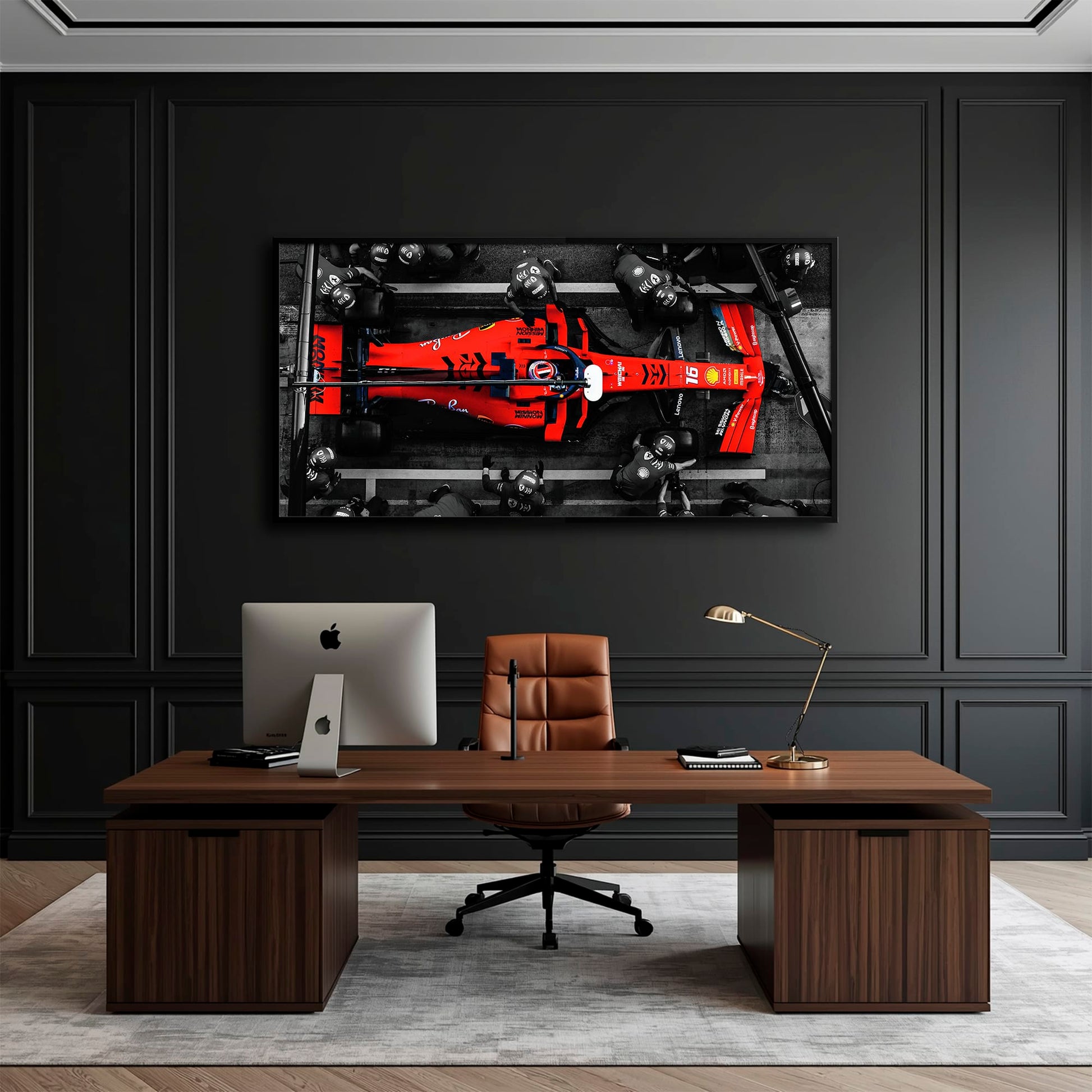 Ferrari Scuderia F1 Pit Stop Wall Art | Formula One Room Decor Cars