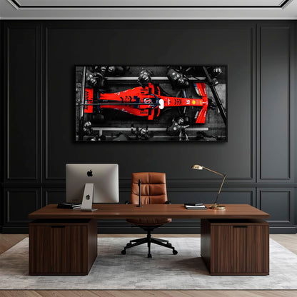 Ferrari Scuderia F1 Pit Stop Wall Art | Formula One Room Decor Cars
