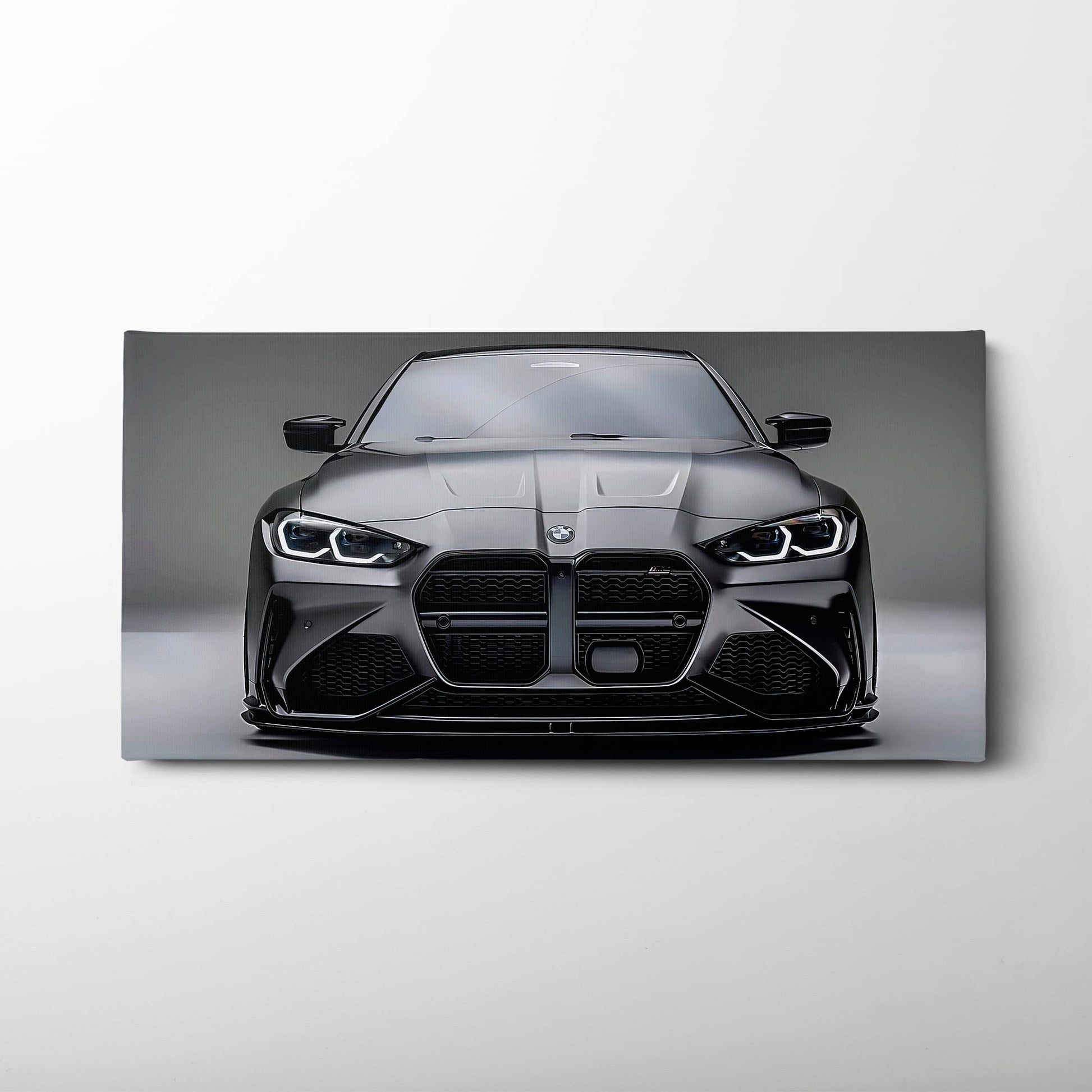 BMW M4 Steel Phantom Wall Art – Gray Performance Coupe Canvas Print Cars