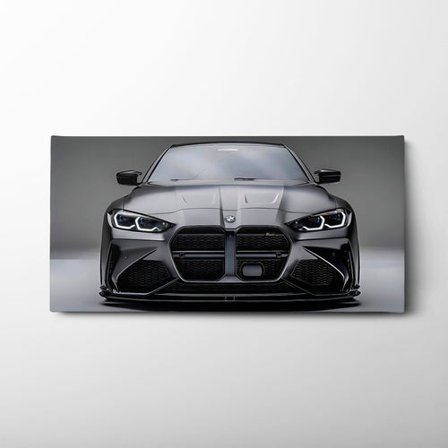 BMW M4 Steel Phantom Wall Art – Gray Performance Coupe Canvas Print Cars