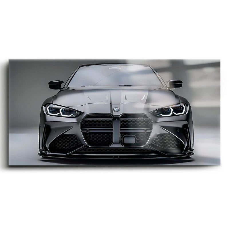 BMW M4 Steel Phantom Wall Art – Gray Performance Coupe Canvas Print Cars