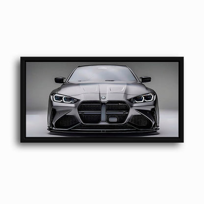 BMW M4 Steel Phantom Wall Art – Gray Performance Coupe Canvas Print Cars