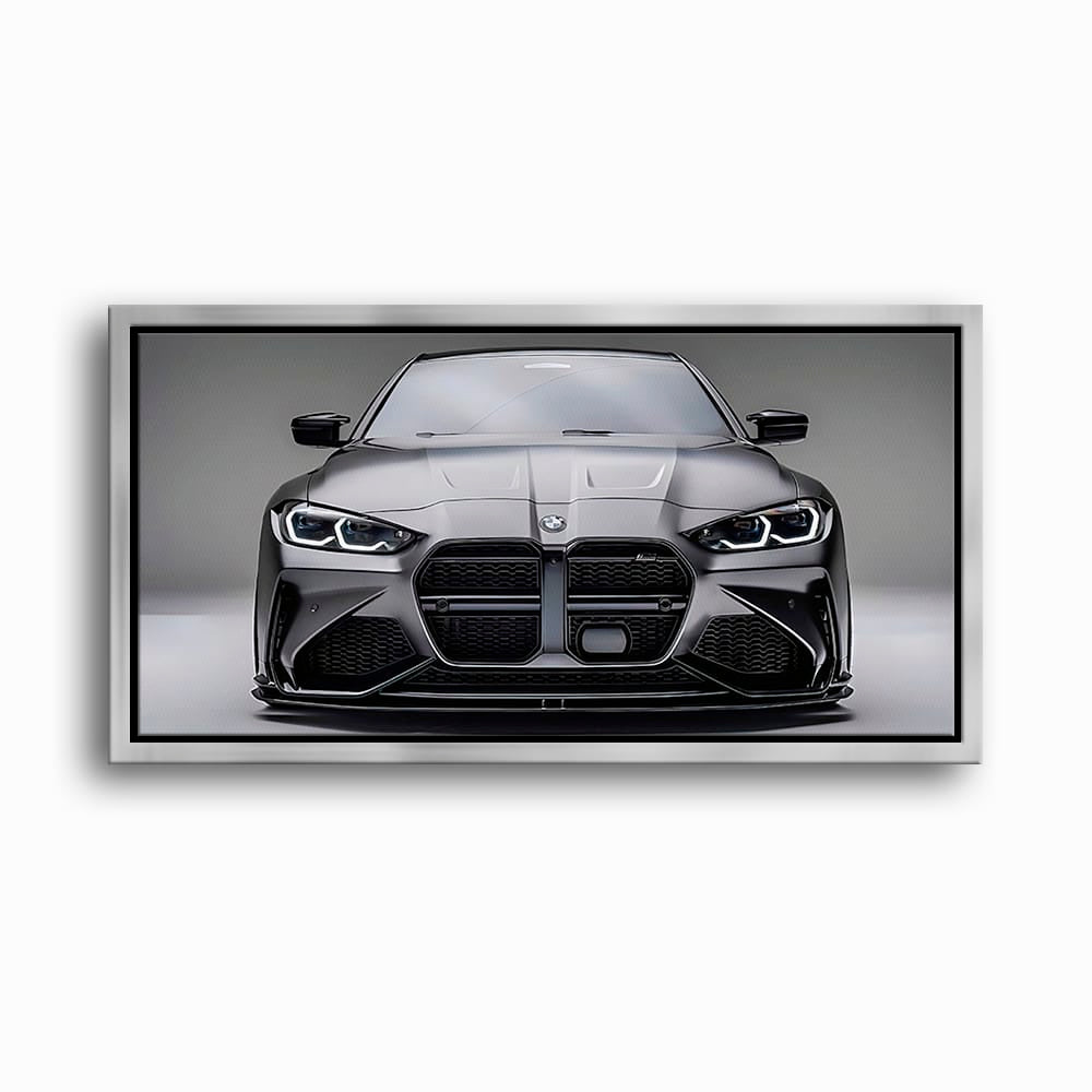 BMW M4 Steel Phantom Wall Art – Gray Performance Coupe Canvas Print Cars