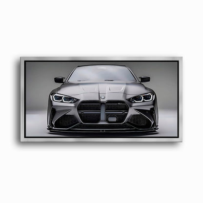 BMW M4 Steel Phantom Wall Art – Gray Performance Coupe Canvas Print Cars