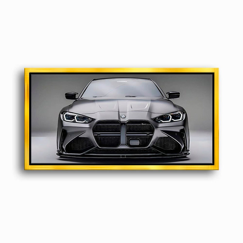 BMW M4 Steel Phantom Wall Art – Gray Performance Coupe Canvas Print Cars
